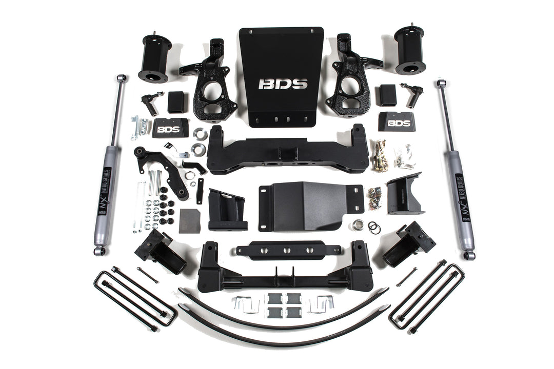 BDS Suspension 8 Inch Lift Kit Chevy Silverado or GMC Sierra 1500 2014-2018 4WD - NX2 Nitro Series / Aluminum / Stamped Steel