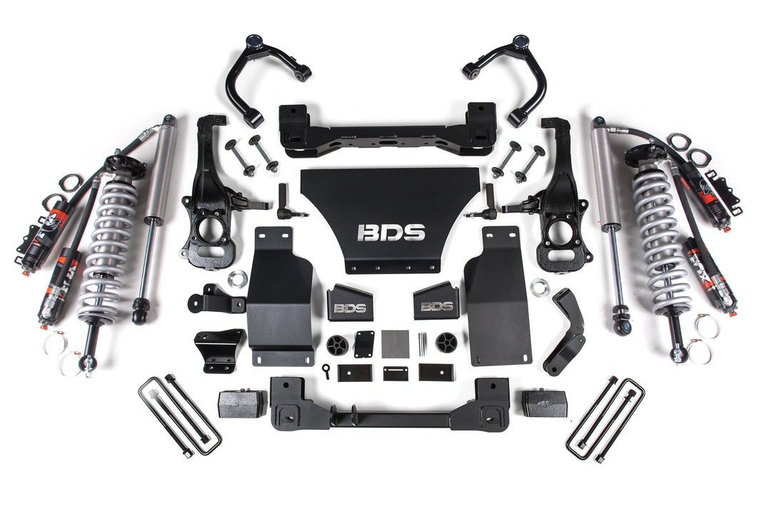 BDS Suspension 4 Inch Lift Kit FOX Coil-Over Chevy Silverado or GMC Sierra 1500 2019-2024 4WD Gas - FOX 2.5 Performance Elite Coil-Over / FOX 2.5 Performance Elite Series Shock