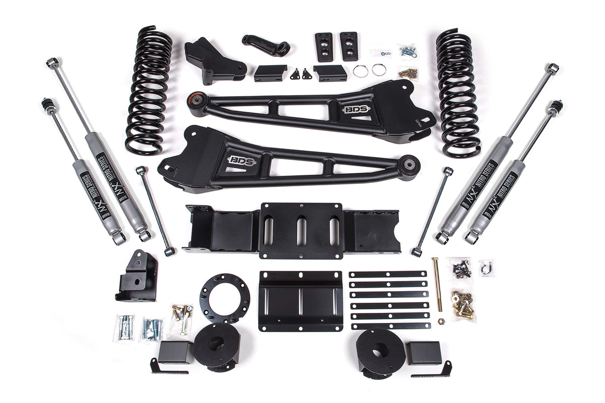 BDS Suspension 5.5 Inch Lift Kit w/ Radius Arm Ram 2500 w/ Rear Air Ride 2019-2024 4WD Gas - NX2 Nitro Series