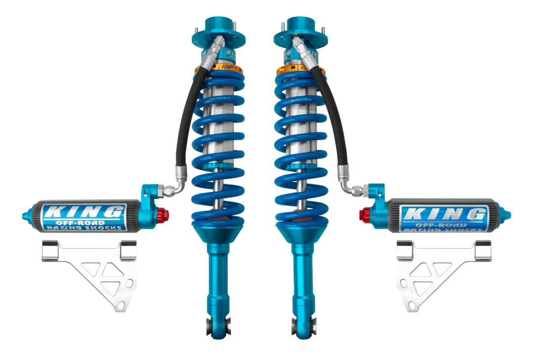 King Shocks 3.0" Performance Front Coilover w/ Remote Reservoir – 2022-2026 Ford Bronco Raptor 4WD (Internal Bypass, Performance Fin Reservoir)