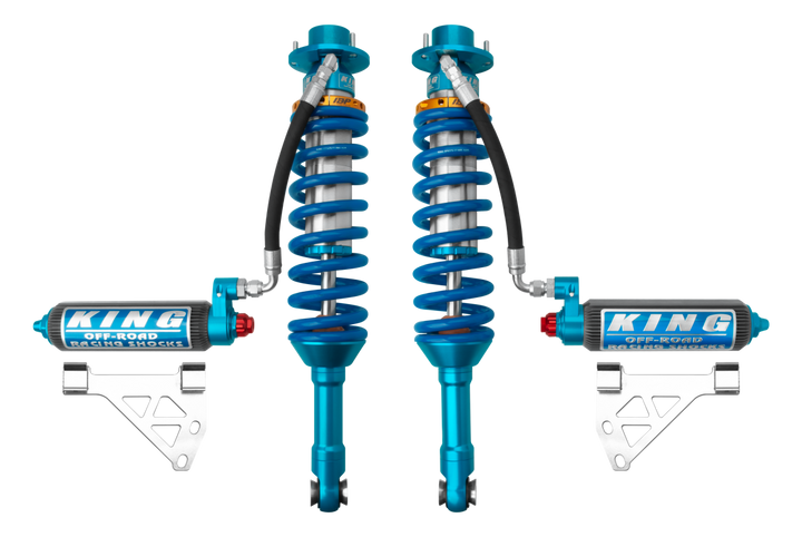 King Shocks 3.0" Performance Front Coilover w/ Remote Reservoir – 2022-2026 Ford Bronco Raptor 4WD (Internal Bypass, Performance Fin Reservoir)