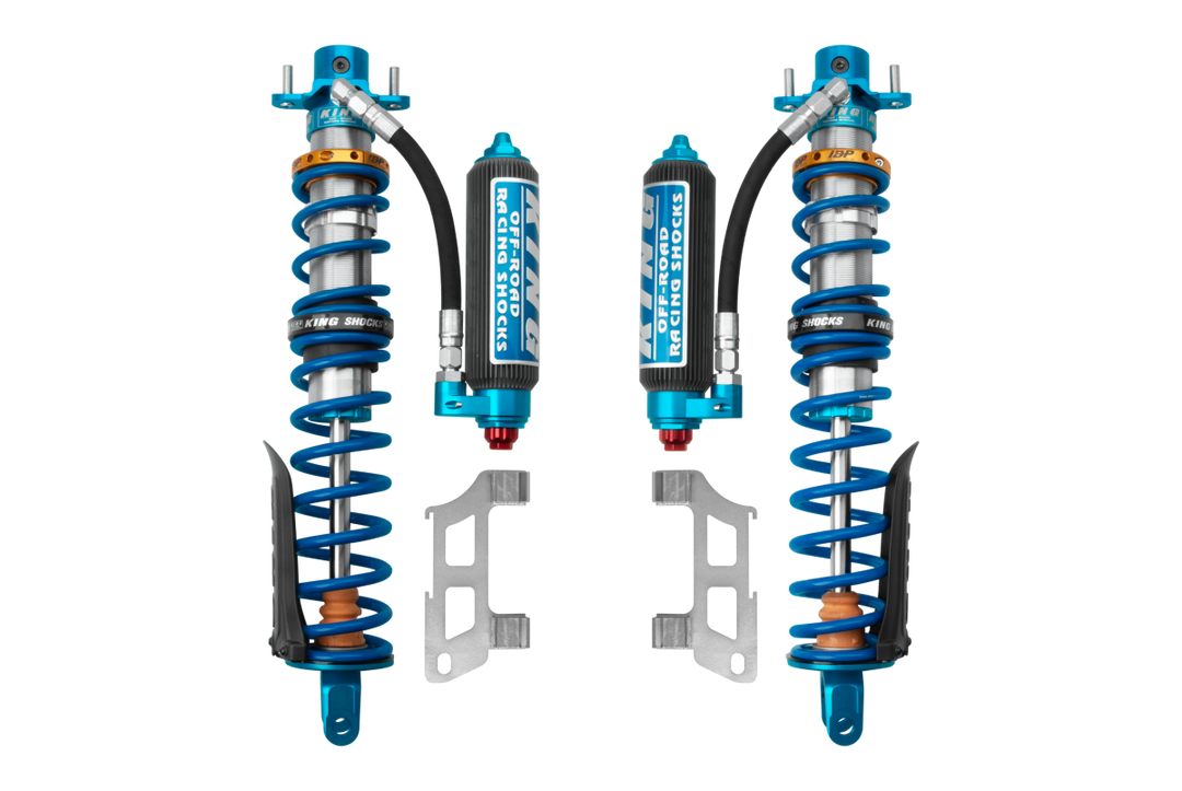 King Shocks 3.0" Performance Rear Coilover w/ Remote Reservoir – 2022-2026 Ford Bronco Raptor 4WD (Internal Bypass, Performance Fin Reservoir)