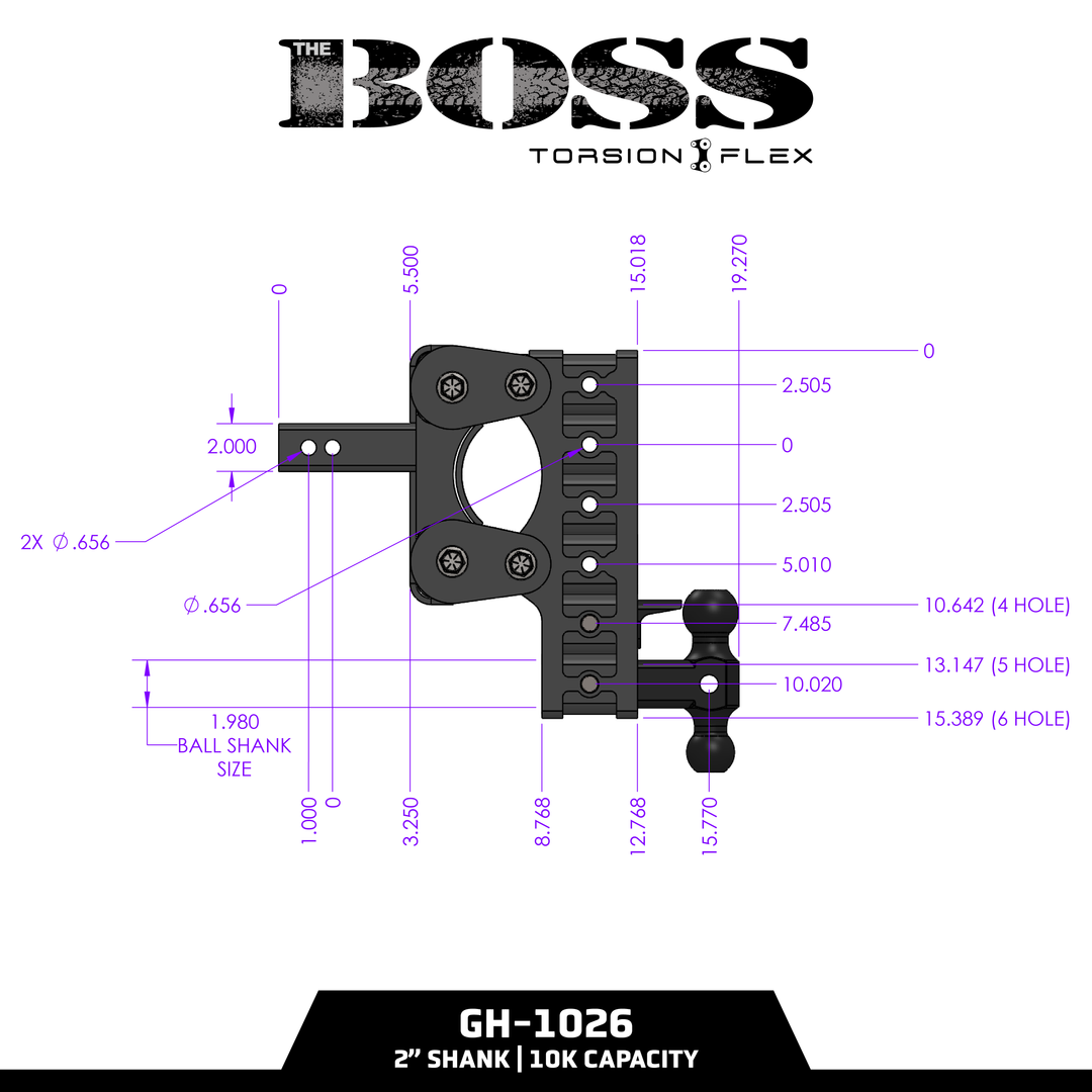 Gen Y Hitch BOSS 10K (Torsion-Flex) Drop Hitch - 2 Inch or 2.5 Inch Shank