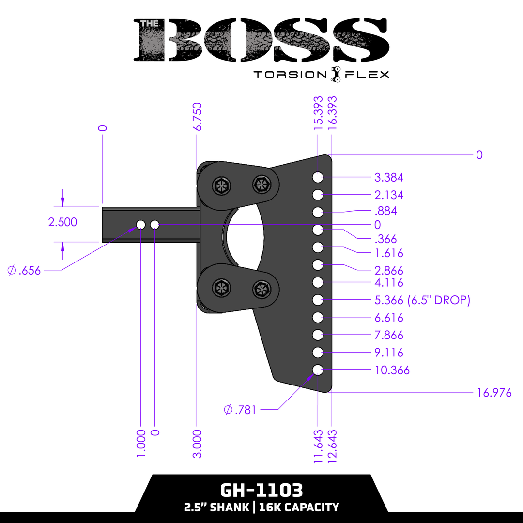 Gen Y Hitch BOSS (Torsion-Flex) Weight Distribution (2 Inch- 3 Inch) Shank