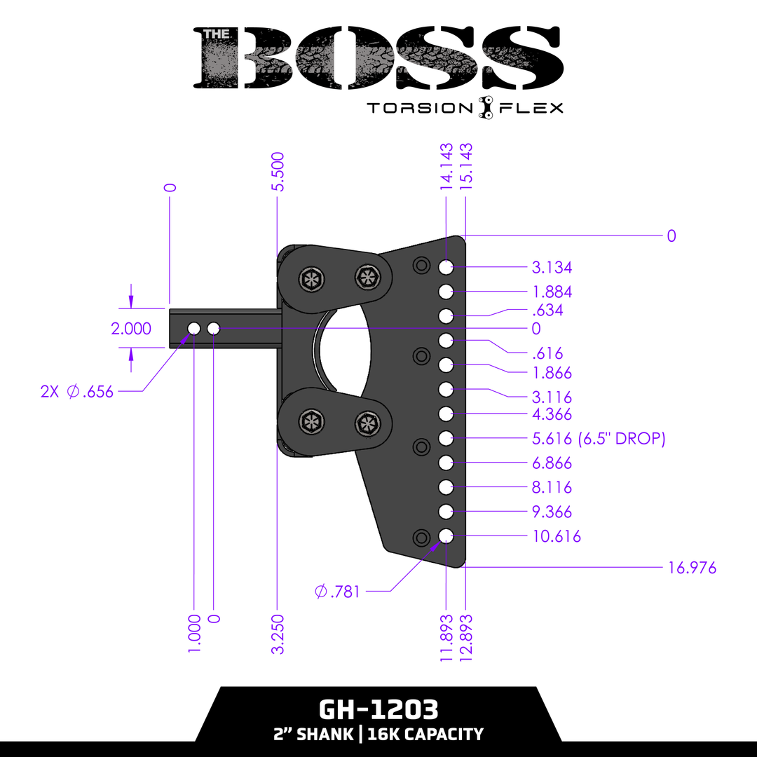 Gen Y Hitch BOSS (Torsion-Flex) Weight Distribution (2 Inch- 3 Inch) Shank