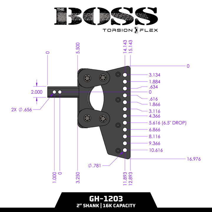 Gen Y Hitch BOSS (Torsion-Flex) Weight Distribution (2 Inch- 3 Inch) Shank