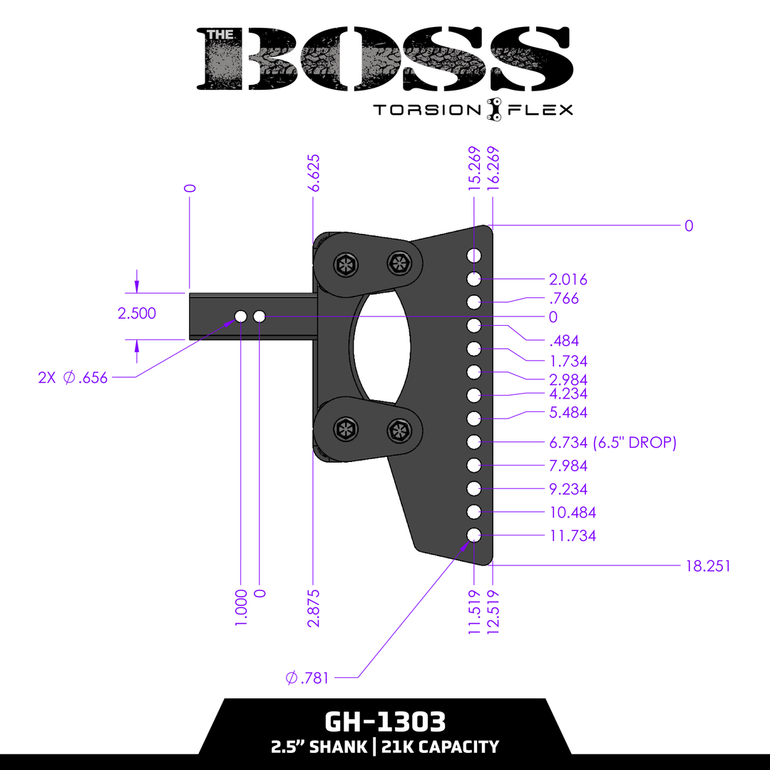 Gen Y Hitch BOSS (Torsion-Flex) Weight Distribution (2 Inch- 3 Inch) Shank