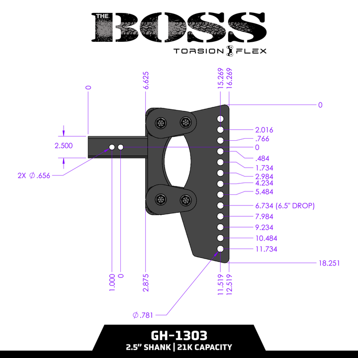 Gen Y Hitch BOSS (Torsion-Flex) Weight Distribution (2 Inch- 3 Inch) Shank