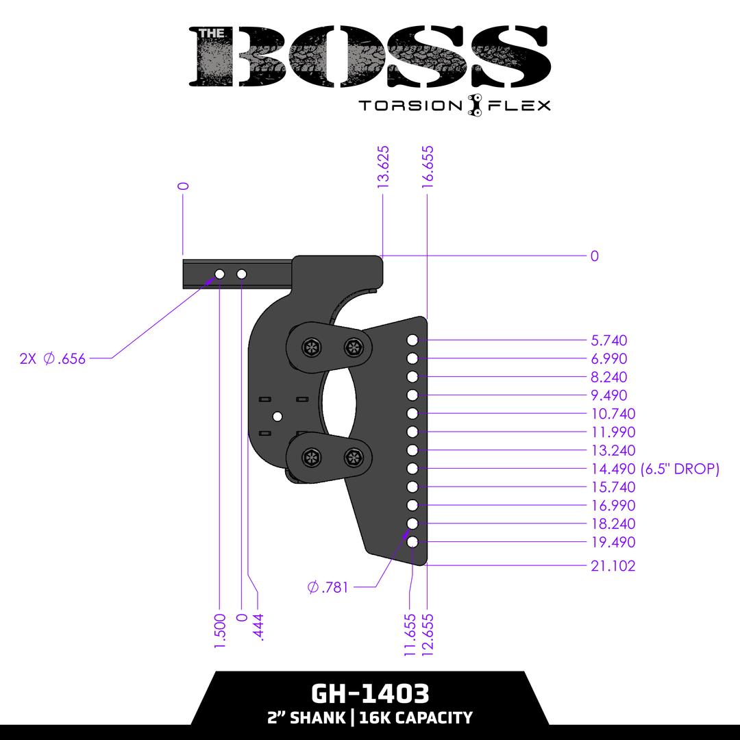 Gen Y Hitch BOSS (Torsion-Flex) Weight Distribution (2 Inch- 3 Inch) Shank