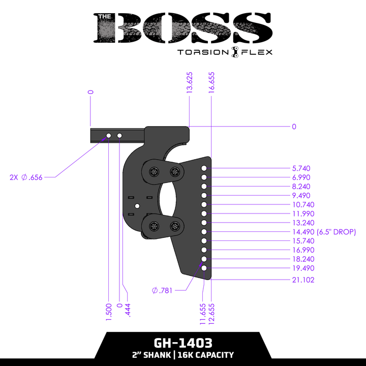 Gen Y Hitch BOSS (Torsion-Flex) Weight Distribution (2 Inch- 3 Inch) Shank