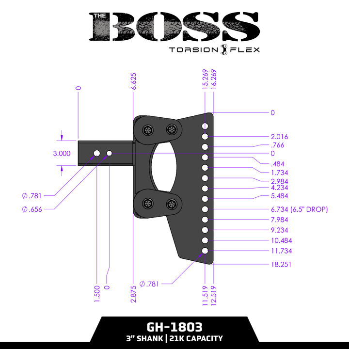 Gen Y Hitch BOSS (Torsion-Flex) Weight Distribution (2 Inch- 3 Inch) Shank