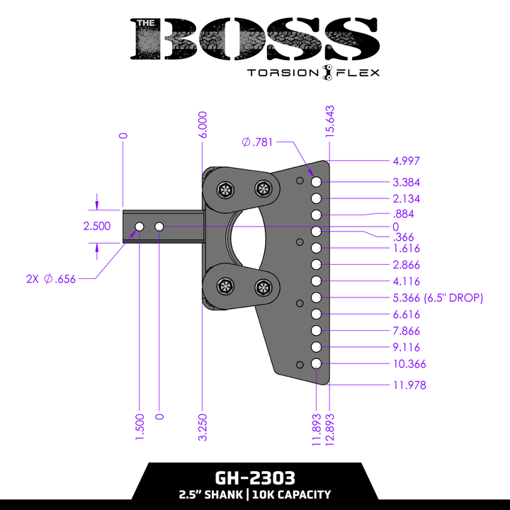 Gen Y Hitch BOSS (Torsion-Flex) Weight Distribution (2 Inch- 3 Inch) Shank
