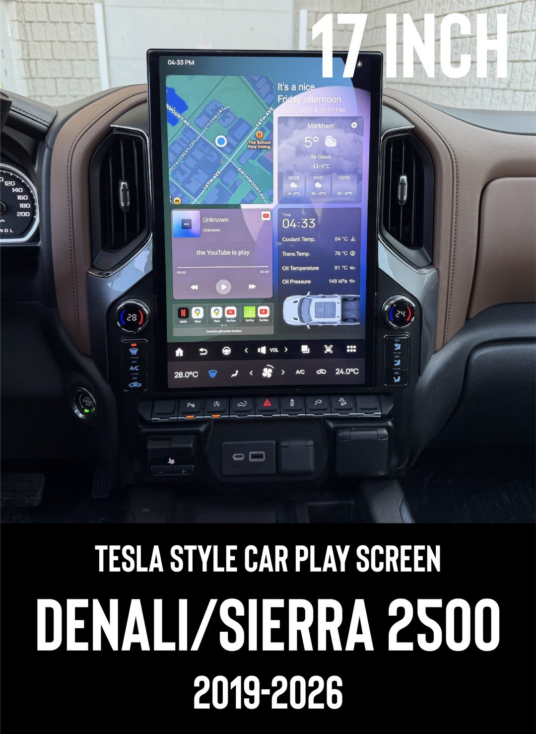 GMC Sierra &amp; Denali 2500 "BIG 17" Tesla Style Screen 2019-2026