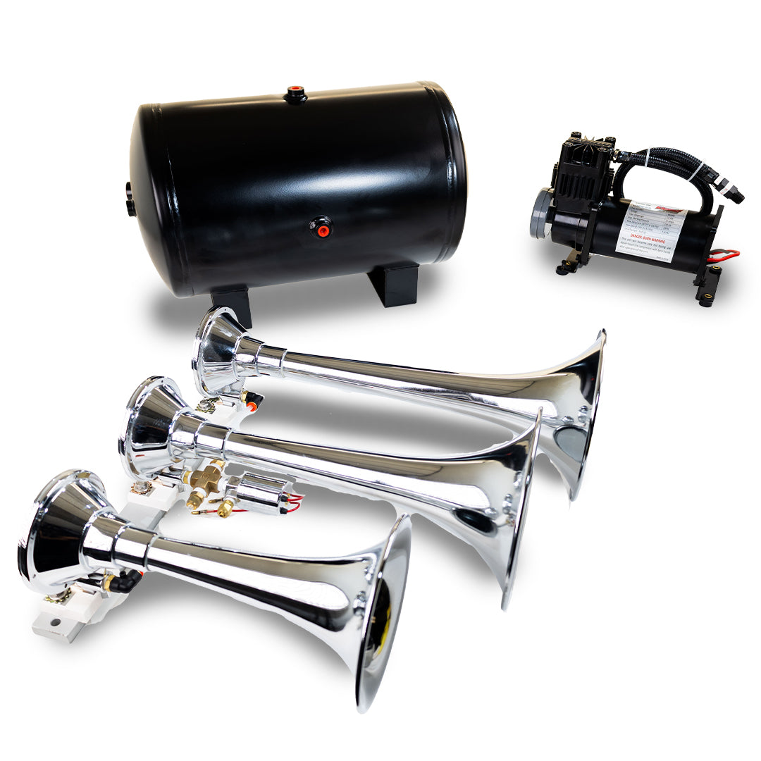 Kleinn ProBlaster HK8 Triple Chrome Horn Kit with 150 PSI Onboard Air - Universal - image 1