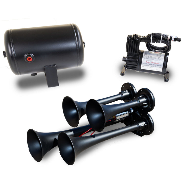 Kleinn ProBlaster HK4-1 Quad Black Horn Kit with 130 PSI Onboard Air - Universal - image 1