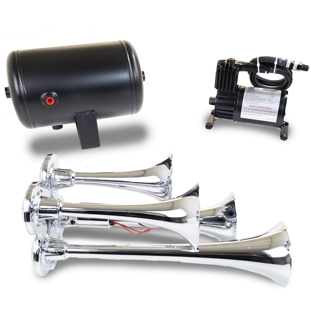 Kleinn ProBlaster HK4 Quad Chrome Horn Kit with 130 PSI Onboard Air - Universal - image 1