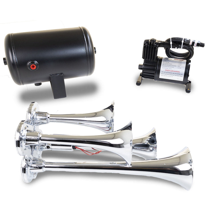 Kleinn ProBlaster HK4 Quad Chrome Horn Kit with 130 PSI Onboard Air - Universal - image 1