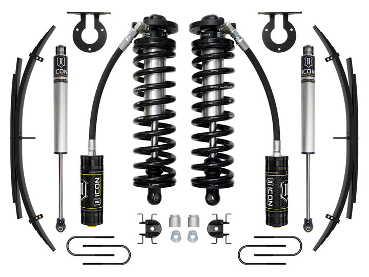 ICON Vehicle Dynamics 08-10 Ford F250/F350, 2.5-3" Lift, Stage 1 Coilover System w/ Leaf Springs