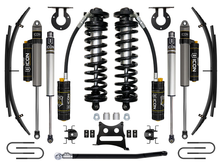 ICON Vehicle Dynamics 08-10 Ford F250/F350, 2.5-3" Lift, Stage 4 Coilover System w/ Leaf Springs