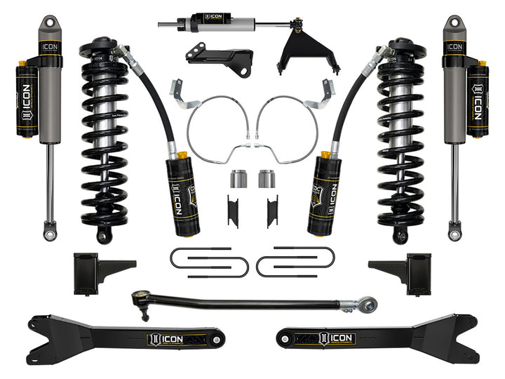 ICON Vehicle Dynamics 2023-2026 Ford F-250/F-350 Super Duty 4WD, 4-5.5" Lift, Stage 5 Coilover Conversion System w/ Radius Arms
