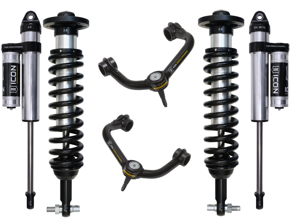 ICON Vehicle Dynamics 2015-20 Ford F150 4WD, 0-2.63" Lift, Stage 3 Suspension System, Tubular UCA