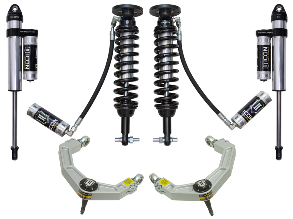 ICON Vehicle Dynamics 2015-20 Ford F150 4WD, 2-2.63" Lift, Stage 4 Suspension System, Billet UCA