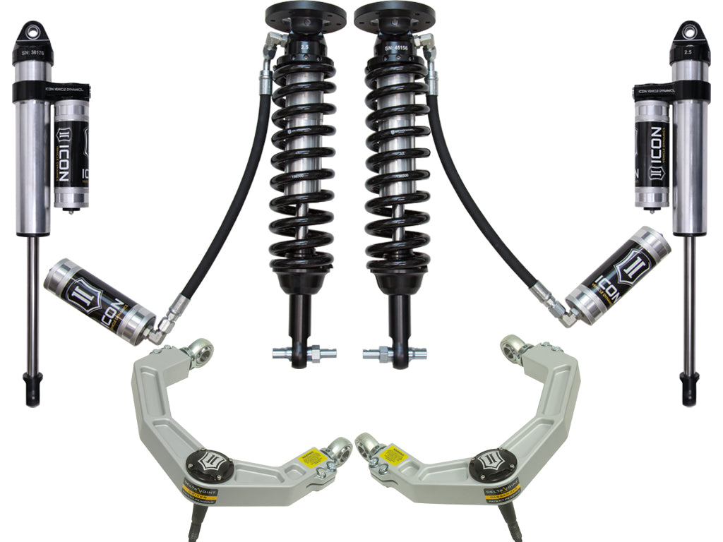 ICON Vehicle Dynamics 2015-20 Ford F150 2WD, 1.75-3" Lift, Stage 4 Suspension System, Billet UCA