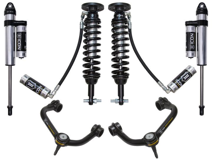 ICON Vehicle Dynamics 2015-20 Ford F150 2WD, 1.75-3" Lift, Stage 4 Suspension System, Tubular UCA