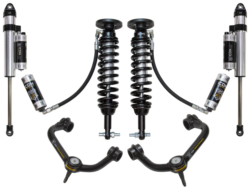 ICON Vehicle Dynamics 2015-20 Ford F150 2WD, 1.75-3" Lift, Stage 5 Suspension System, Tubular UCA