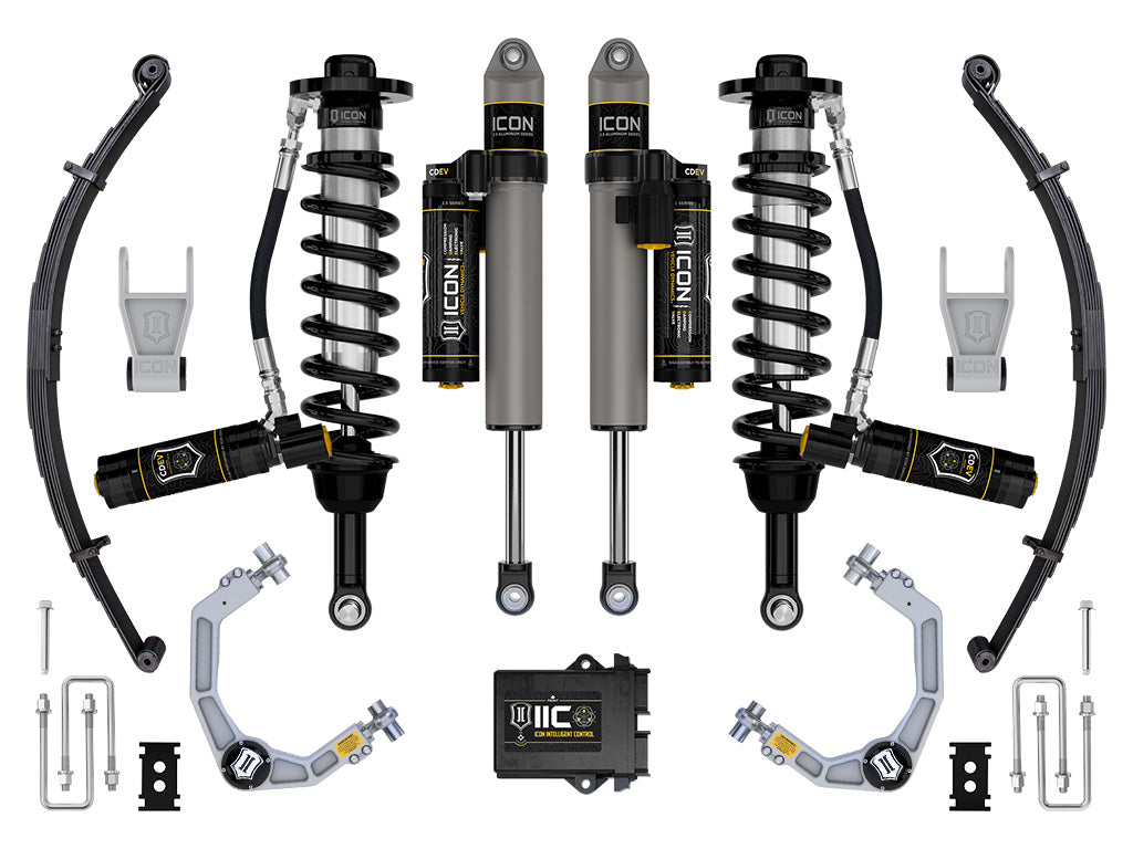 ICON Vehicle Dynamics 2021-2026 Ford F-150 Tremor, 2.5-3" Lift, Stage 5 Suspension System, Billet, w/ Leaf Packs