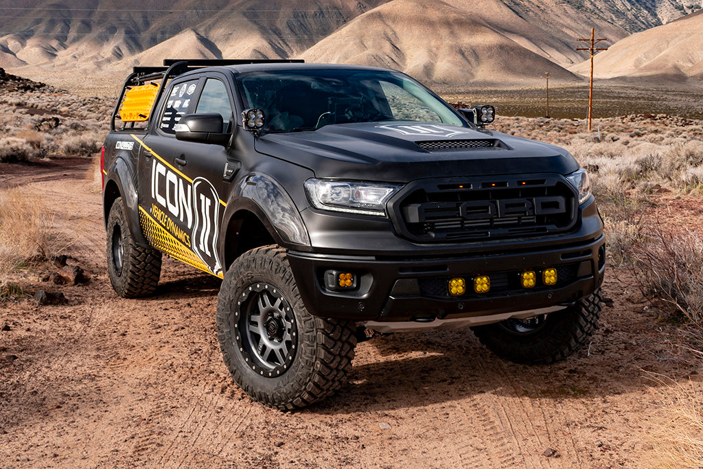 ICON Vehicle Dynamics 19-21 Ford Ranger, 0-3.5" Lift, Stage 4 Susp System, Tubular UCA Al Knuckle