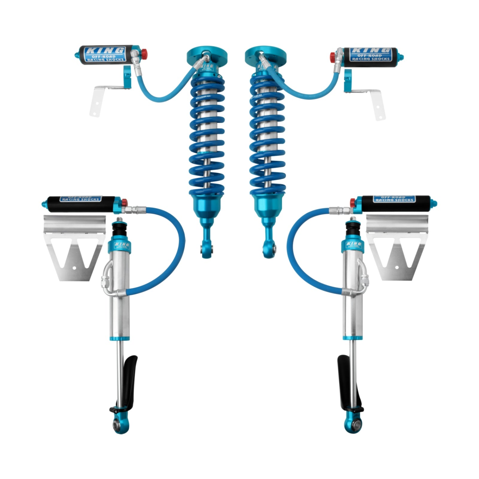 King Shocks 2.5 Performance Coilovers + Rear Reservoir Shocks Set for 2008-2021 Toyota Land Cruiser 200 4WD - King Shocks