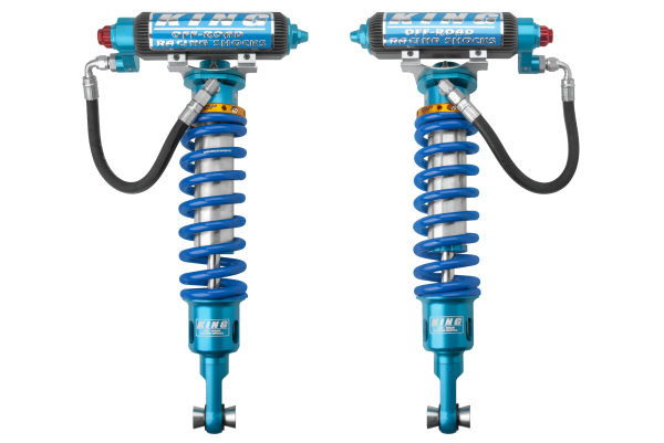 King Shocks 3.0" Performance Front Coilover w/ Remote Reservoir – 2021-2026 Ram 1500 TRX (Internal Bypass, Performance Fin Reservoir)