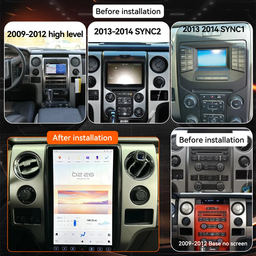 14.4 Inch Android 13 128GB for Ford F150 Raptor 2009-2014 Tesla Style Car GPS Navigation Multimedia Player Radio Tape Headunit