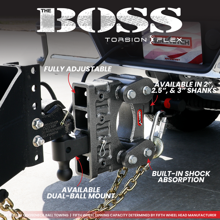 Gen Y Hitch BOSS 10K (Torsion-Flex) Drop Hitch - 2 Inch or 2.5 Inch Shank