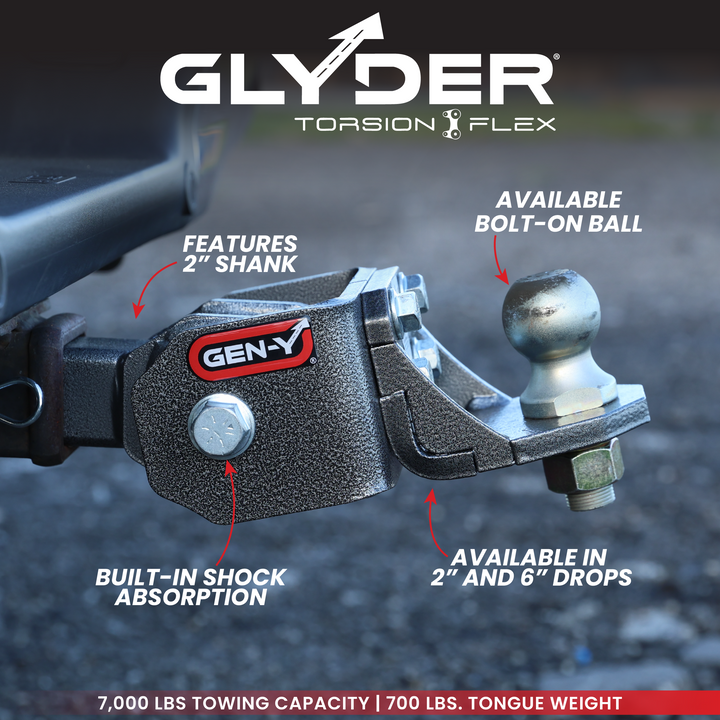 Gen Y Hitch GLYDER 7K (Torsion-Flex) Ball Mount - 2 Inch Shank
