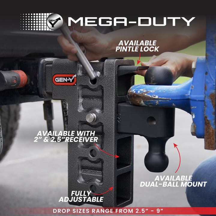 Gen Y Hitch MEGA-DUTY Bolt-On Adjustable Hitch