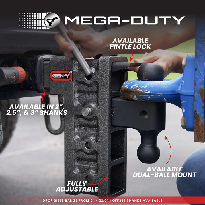 Gen Y Hitch MEGA-DUTY 21K Drop Hitch - 2.5 Inch Shank