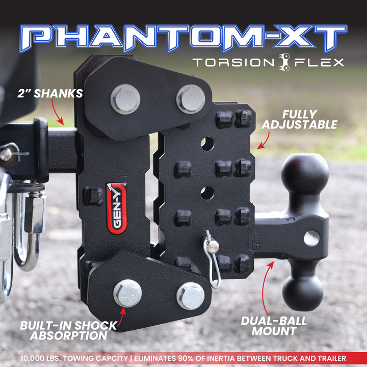 Gen Y Hitch PHANTOM-XT 10K (Torsion-Flex) Adjustable Drop Hitch - 2 Inch Shank