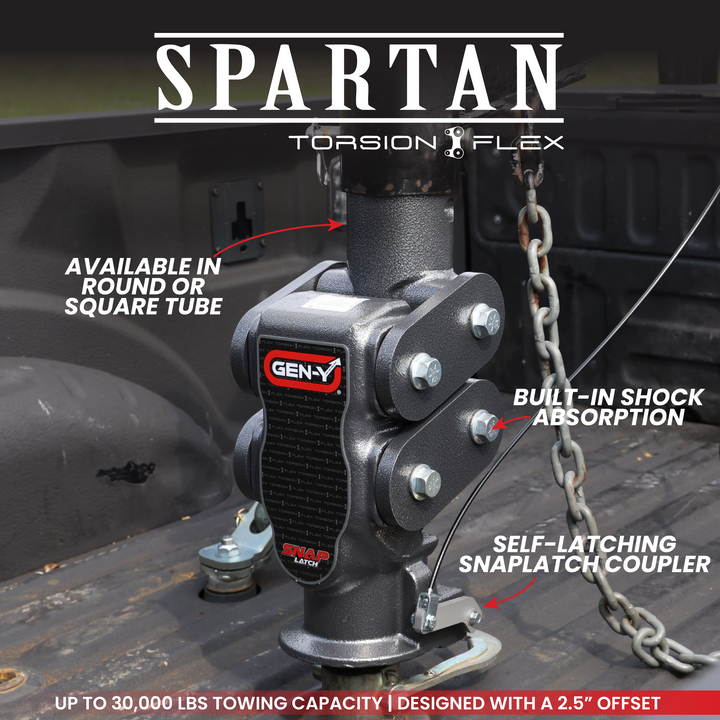 Gen Y Hitch SPARTAN (Torsion-Flex) Gooseneck Coupler with SnapLatch