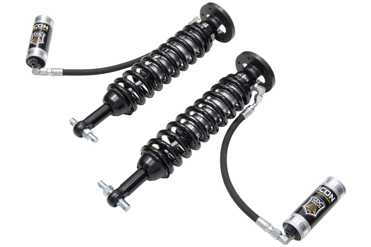 ICON Vehicle Dynamics 2014 Ford F-150 2WD, 1.75-2.63” Lift, Front, V.S. 2.5 Series Coilover Kit, Remote Reservoir w/ CDCV