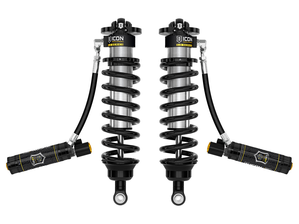 ICON Vehicle Dynamics 2022-2026 Toyota Tundra 1.25-3.25" Lift, V.S. 3.0 Series Front Coilover Kit, Remote Reservoir w/ CDEV, Pair