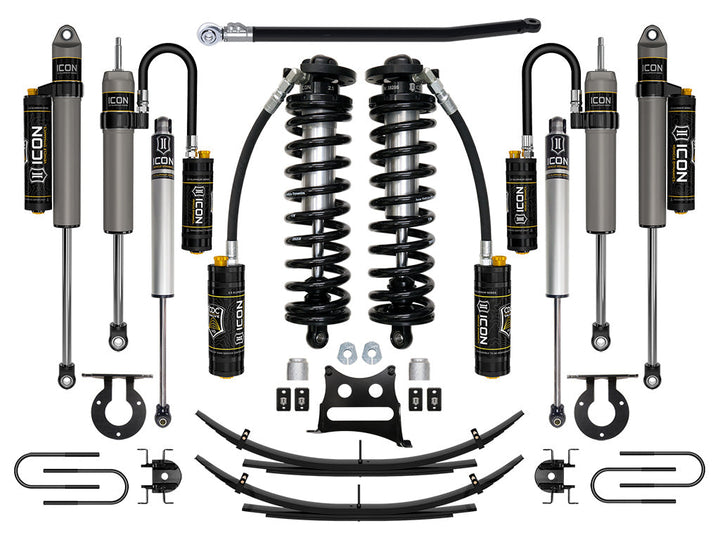 ICON Vehicle Dynamics 08-10 Ford F250/F350, 2.5-3" Lift, Stage 5 Coilover System w/ Leaf Springs