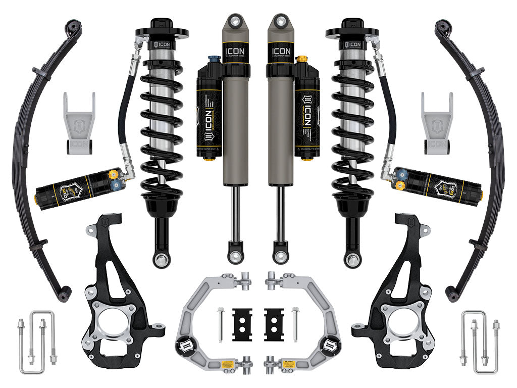 ICON Vehicle Dynamics 2021-2026 Ford F-150 4WD, 3.5-4.5" Lift, Stage 4 Suspension System, Billet, CDXS, w/ Leaf Packs