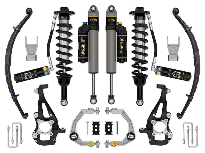 ICON Vehicle Dynamics 2021-2026 Ford F-150 4WD, 3.5-4.5" Lift, Stage 4 Suspension System, Billet, CDXS, w/ Leaf Packs