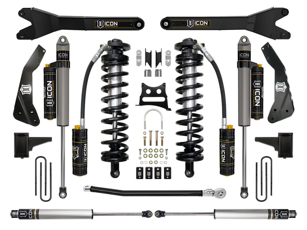 ICON Vehicle Dynamics 2011-16 Ford F250/F350 4-5.5" Lift Stage 5 Coilover Conversion w/Radius Arm
