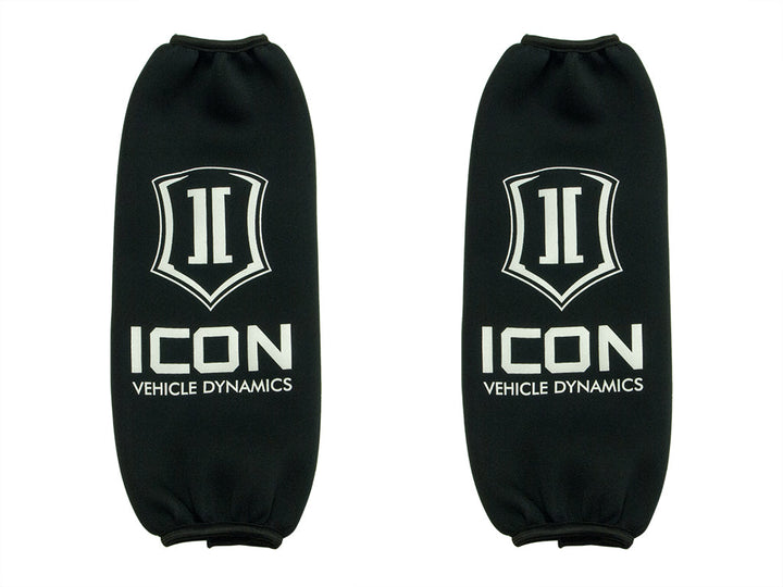 ICON Vehicle Dynamics 2.5 Series Coil Spring Wrap, Short (11.25”-12.25”), w/ Stacked Logo, Pair