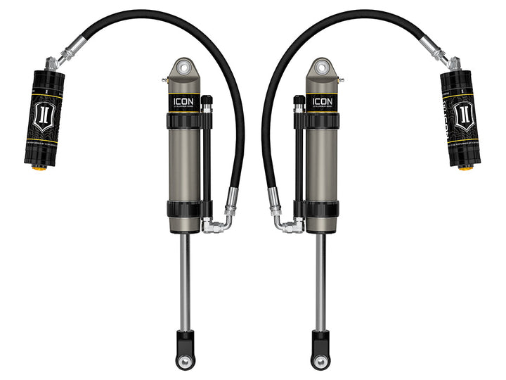 ICON 2005-2023 Toyota Tacoma, Front, V.S. 2.5 Aluminum Series Shock Absorbers, S2 Secondary Shocks, Omega Bypass Remote Reservoir, Pair