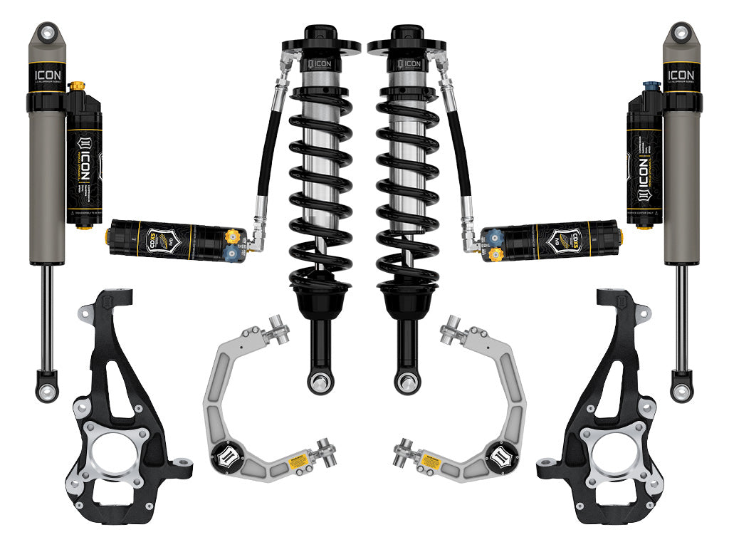 ICON Vehicle Dynamics 2021-2026 Ford F-150 4WD, 3.5-4.5" Lift, Stage 4 Suspension System, Billet, CDXS