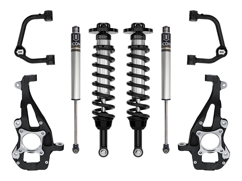 ICON Vehicle Dynamics 2021-2026 Ford F-150 4WD, 3.5-4.5" Lift, Stage 1 Suspension System, Tubular
